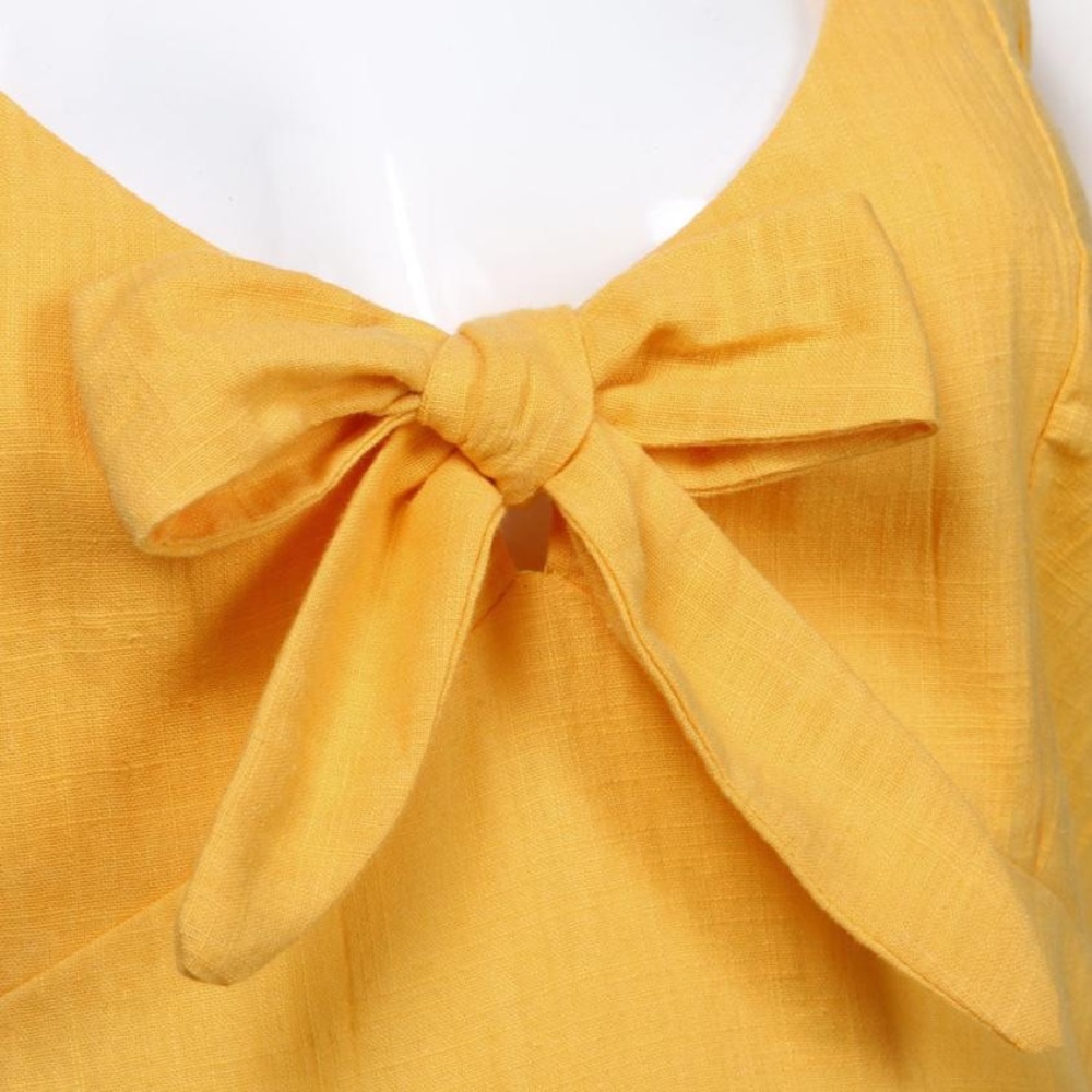 'Gracie' Button Bow A-Line Mini Dress - Picture 8 of 8